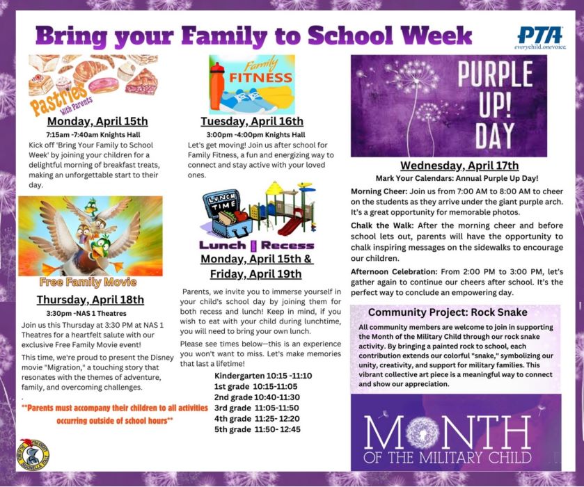 Updated Bring Your Family to School Week Flyer